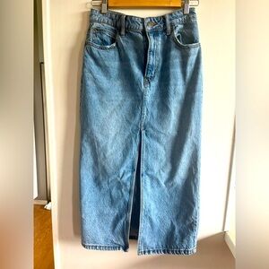 We The Free Light Blue Denim Skirt